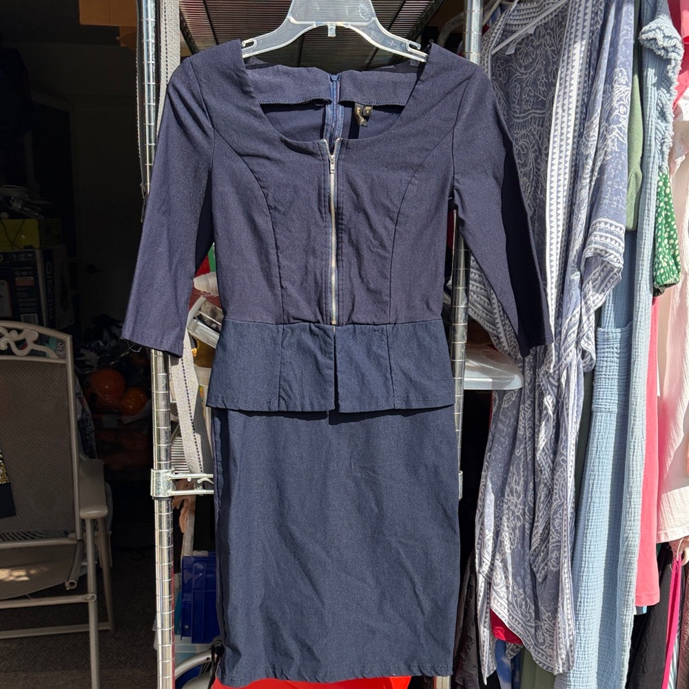 Miusol Dark Blue Dress with Zipper